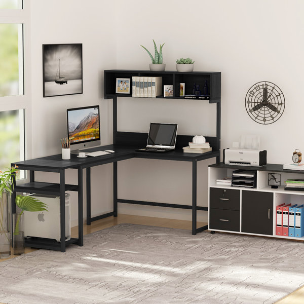 Latitude Run® Cleeson LShape Desk with Hutch & Reviews Wayfair